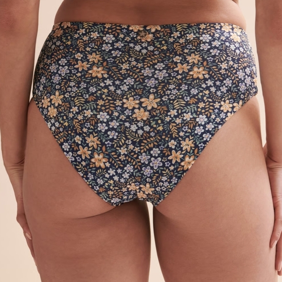 Quintsoul Scoop Neck Solid Blue Top & Floral Highrise Reversible Bottoms Size S - Picture 4 of 15